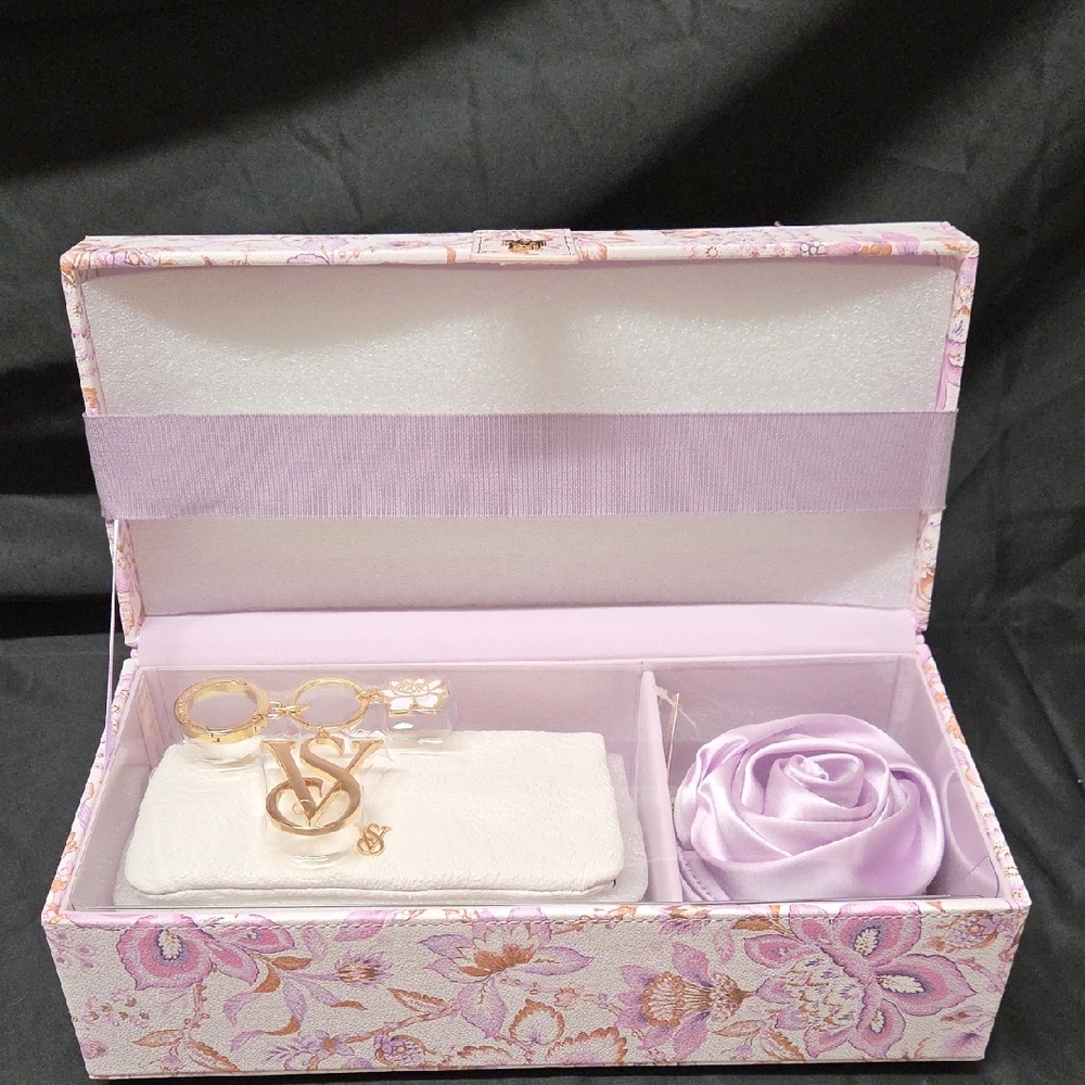 Floral Jewelry Box with Gold Accents